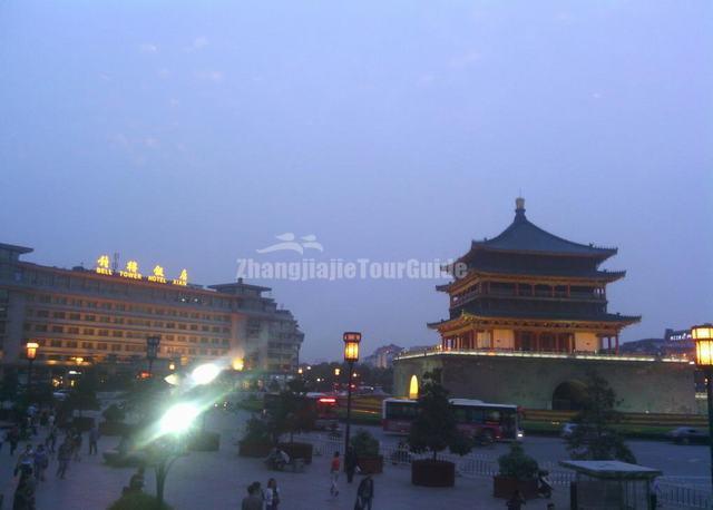 Bell Tower Beautiful Night View Xian China