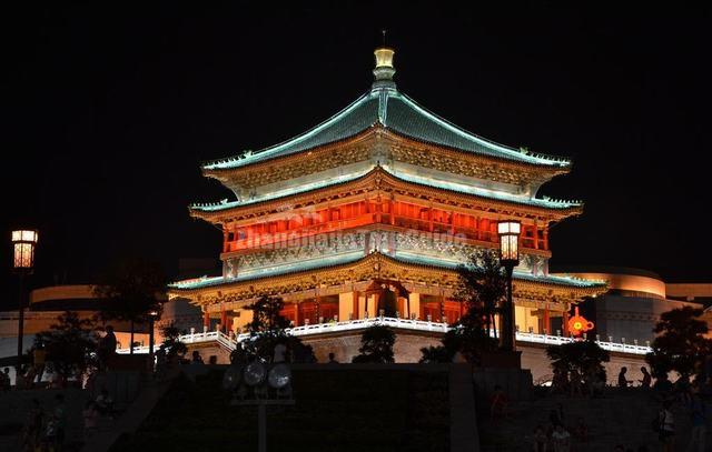 Bell Tower Charming Night Scene China