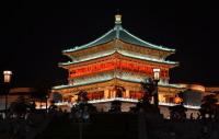 Bell Tower Charming Night Scene China