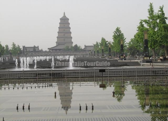 Big Goose Pagoda Spring Scenery Xian