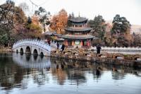 Black Dragon Pool Park Bridge and Pavilion Lijiang