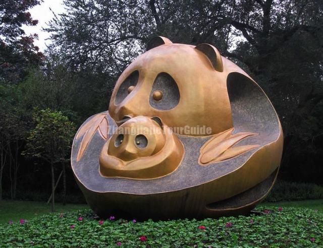 Copper Carved Giant Panda at Chengdu Base