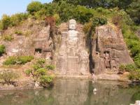 Chinese Folk Culture Village Big Figure of Buddha Stone Sculpture Shenzhen