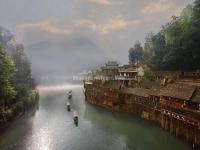 The Tuo River in Fenghuang Old Town in Mist