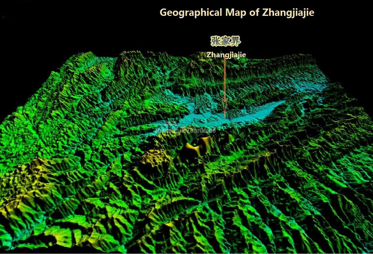 Geographical Map of Zhangjiajie