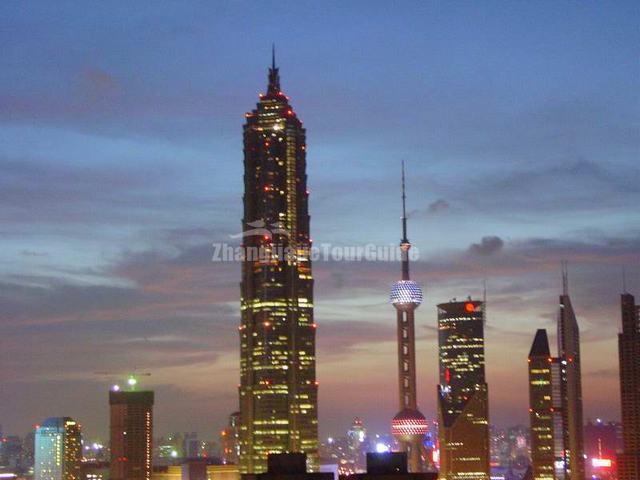 Jinmao Tower Beautiful Night Scene Shanghai