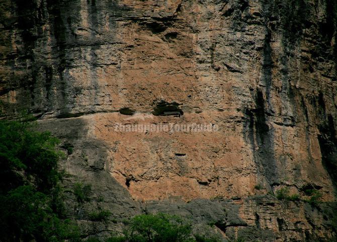 A Hanging Coffin in the Cliff