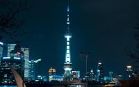 Oriental Pearl TV Tower Beautiful Night View Shanghai