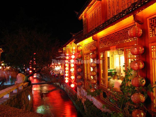 Shuhe Old Town Night View Lijiang Yunnan