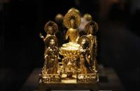 Small Goose Pagoda Gold Figure of Buddha Sculpture Xian