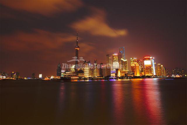 The Bund Beautiful Night Scene Shanghai