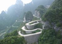 Winding Road in Tianmen Mountain Scenic Area