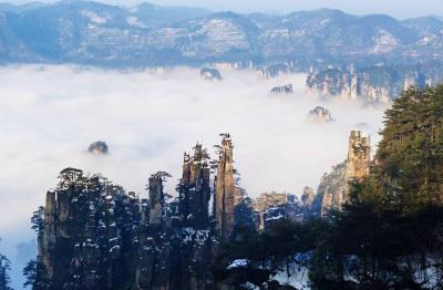 Tianzi Mountain in Winter