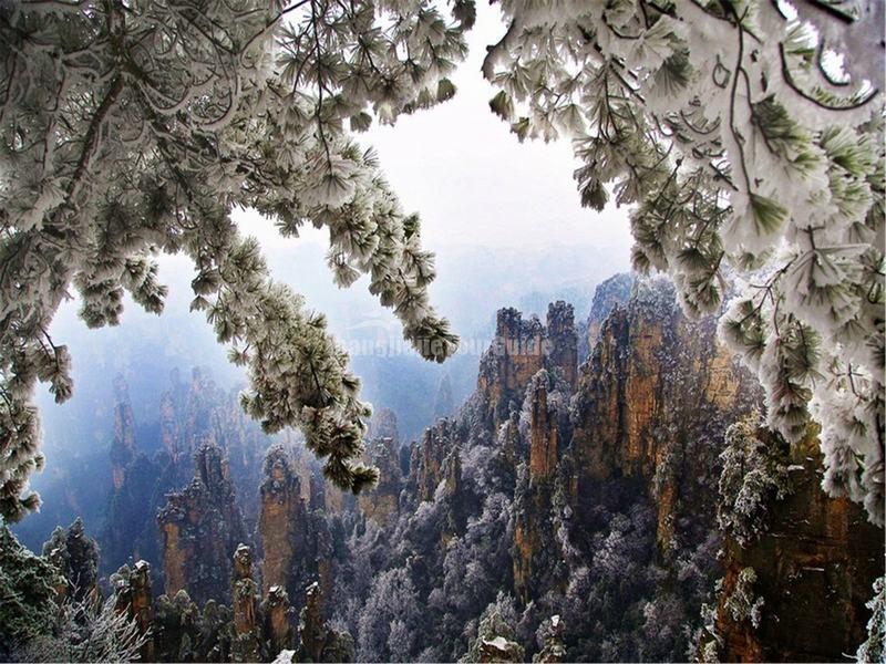 Tianzi Mountain in Snow