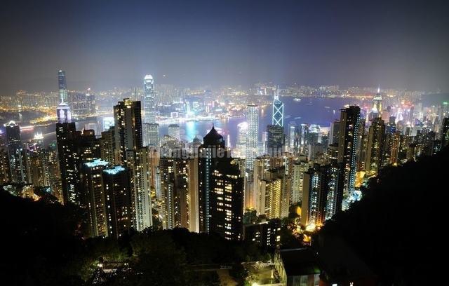  Victoria Peak Attractive Night Scene Hong Kong