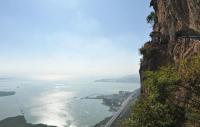 Visitors Overlook Tien Lake from Dragon Gate Western Hill