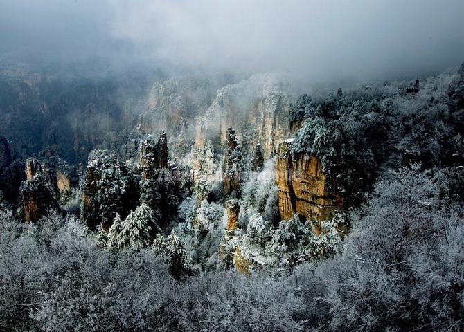 Zhangjiajie National Park Snow Photo Zhangjiajie National Park Snow Photo