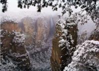 Avatar Mountains in Zhangjiajie National Park Winter