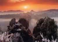 Sunset Over the Zhangjiajie National Forest Park 